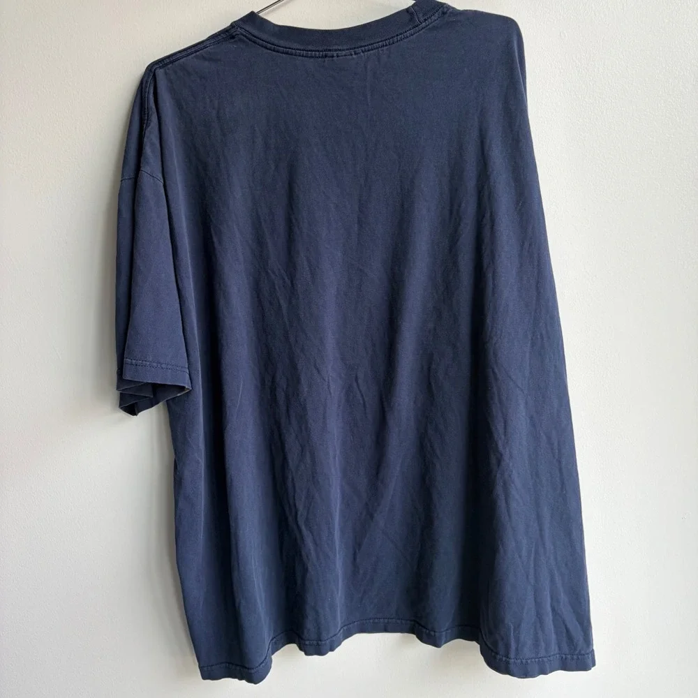 Adidas Mens Graphic Logo T-Shirt Navy Blue Orange Size 2XL